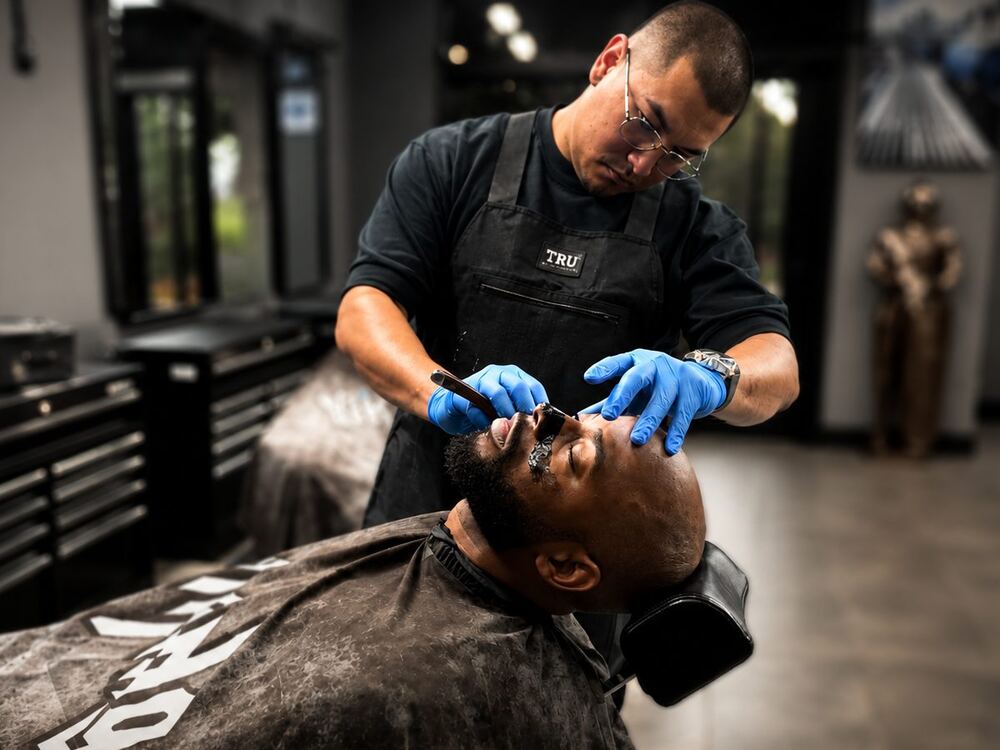 Fresh fade haircut at Viking Barber Studio Charlotte